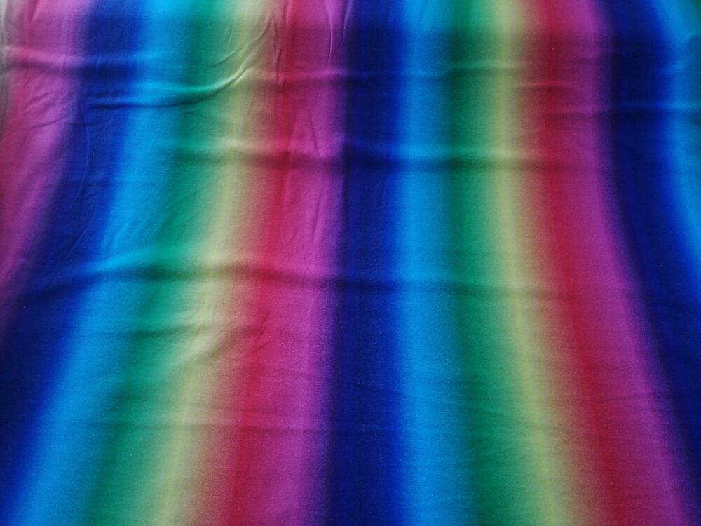 Rainbow jersey fabric by the half metre