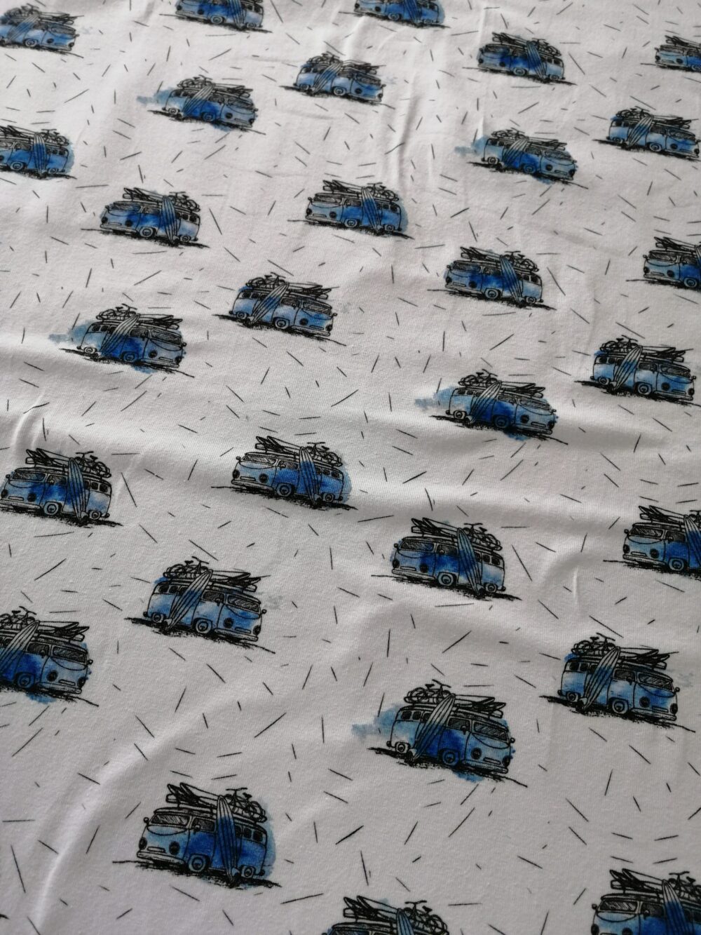 camper van jersey fabric by the half metre