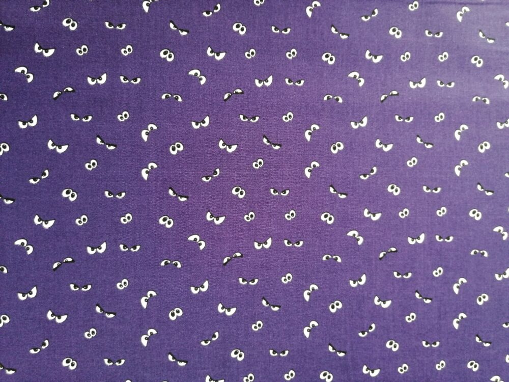 Spooky Hollow eyes FQ cotton fabric