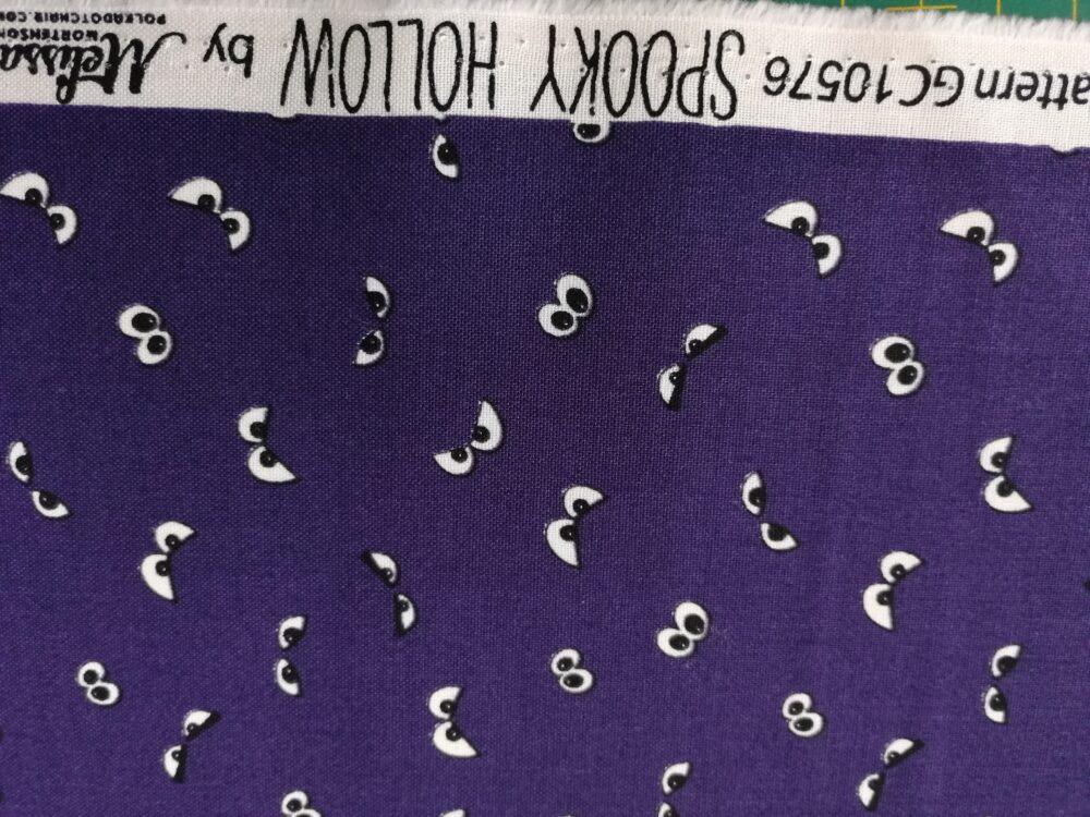 Spooky Hollow eyes FQ cotton fabric - Image 2