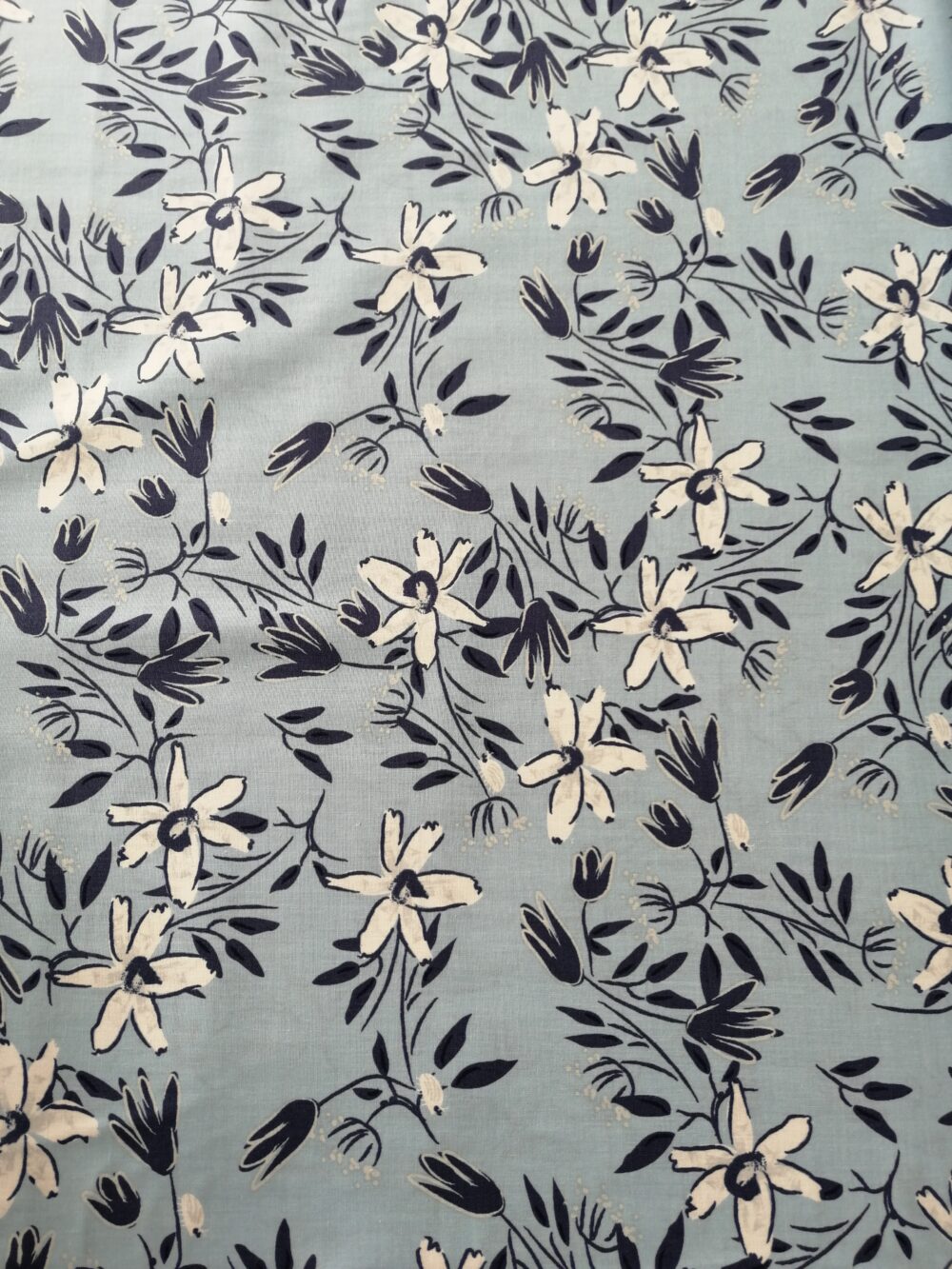 Blue Goose Cotton Fat Quarter light blue floral