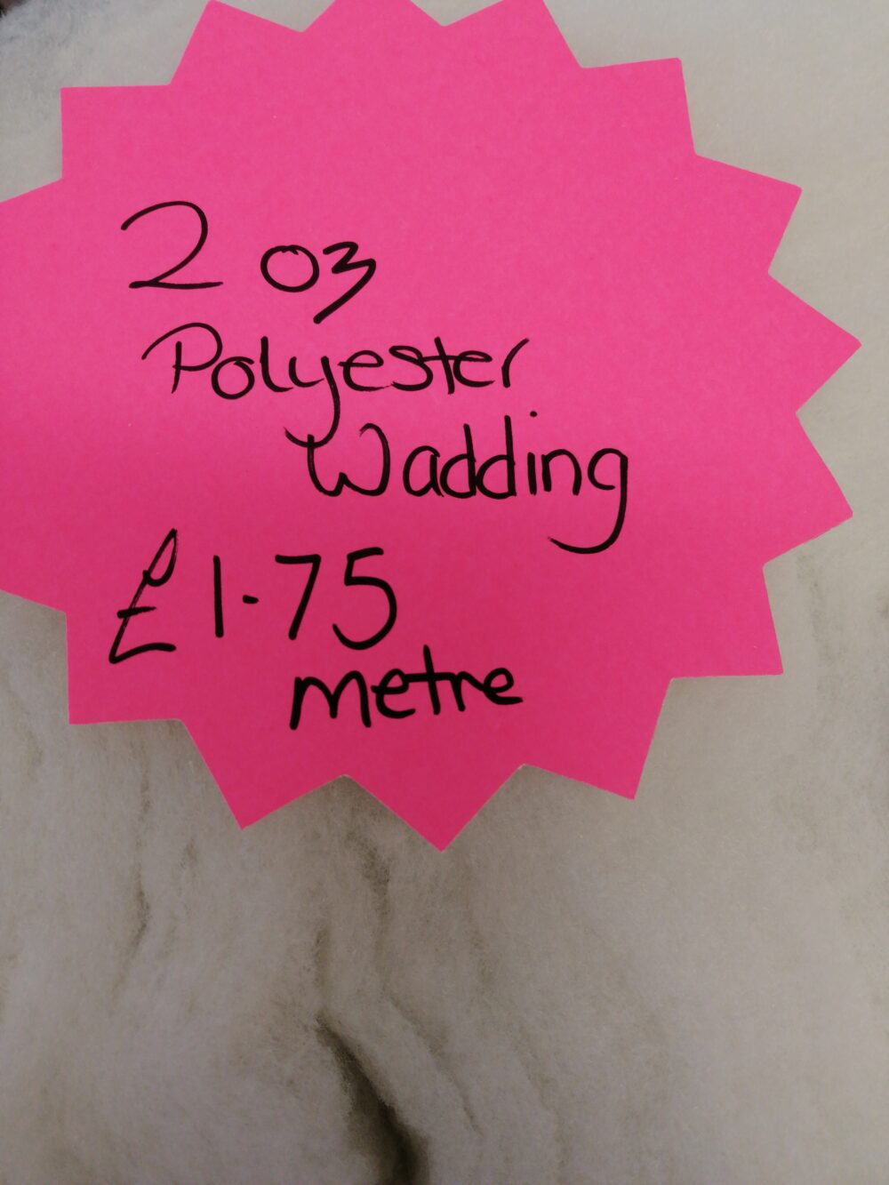 polyester 2oz wadding sold by the metre