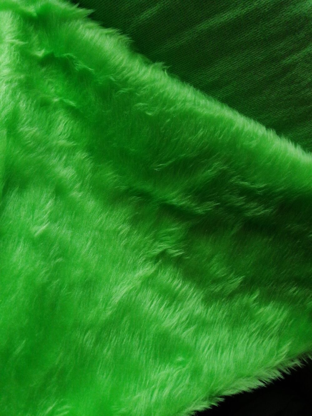 Lime Green Fun Fur Fabric by Half Metre