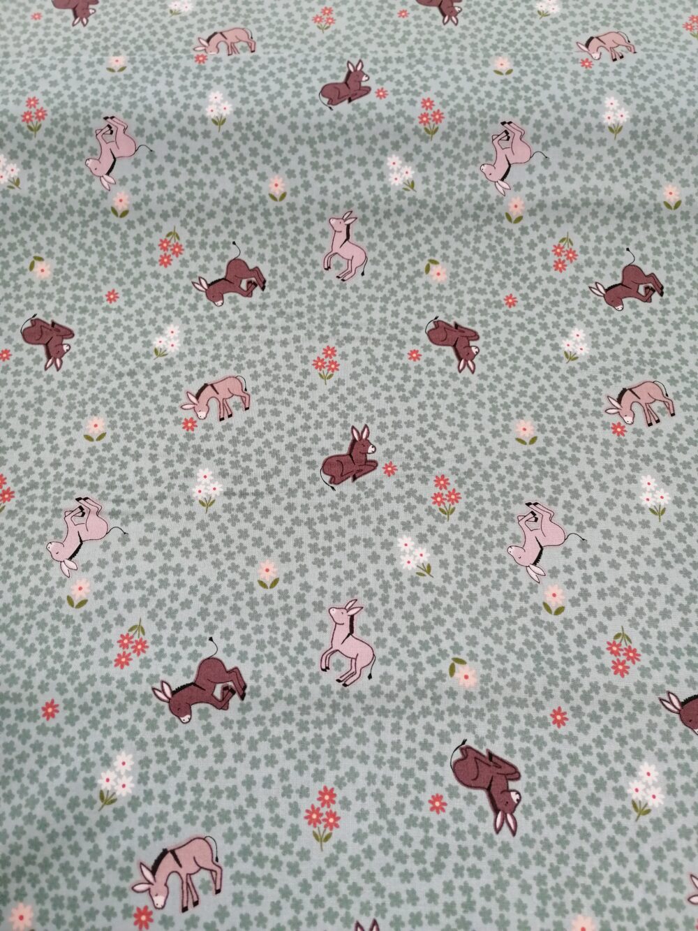 Piggy Tales Donkeys cotton fabric FQ