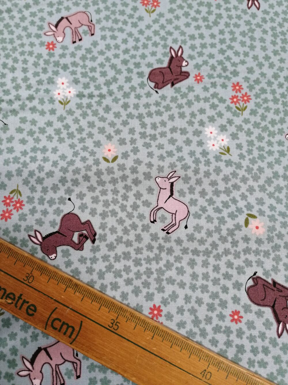 Piggy Tales Donkeys cotton fabric FQ - Image 2