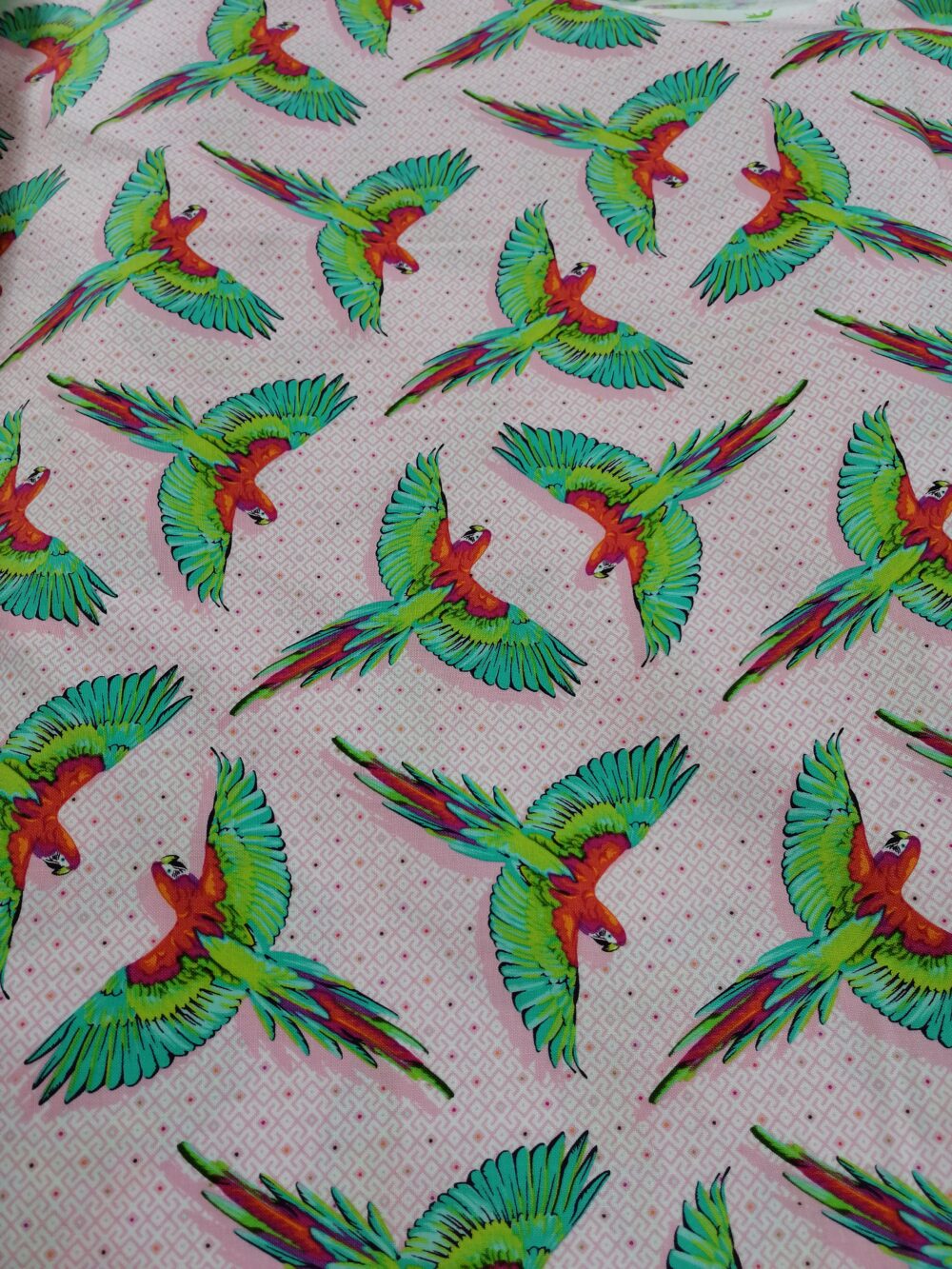 Tula Pink Daydreamer Bird on Pink