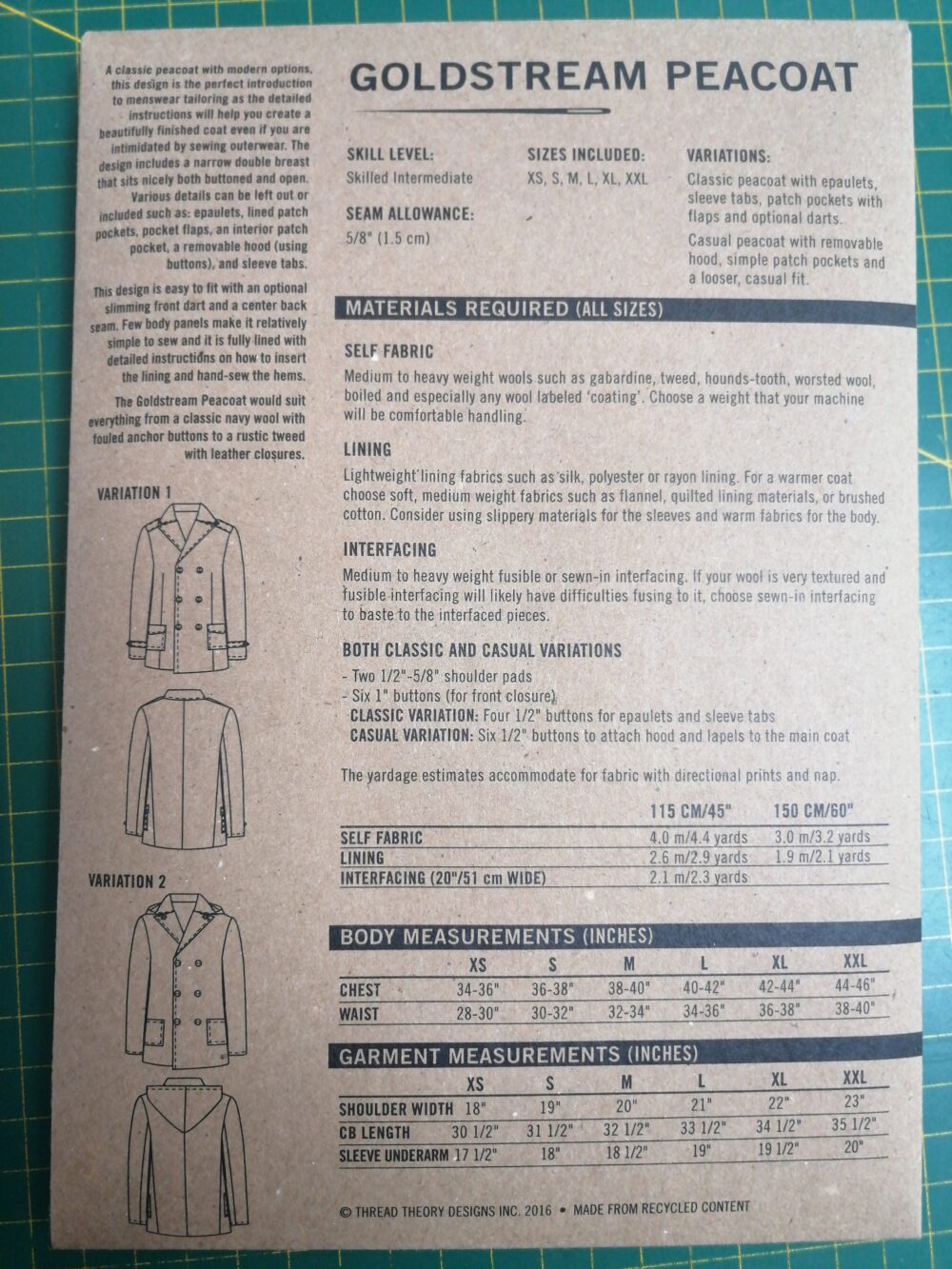 Thread Theory Designs Goldstream Peacoat - Image 2