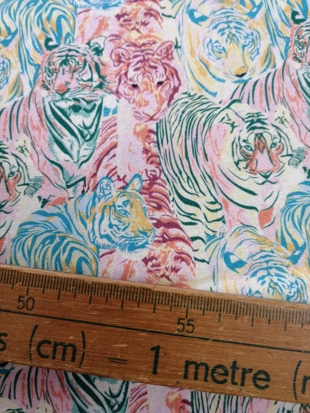 Pastel Tigers cotton fabric - Image 3