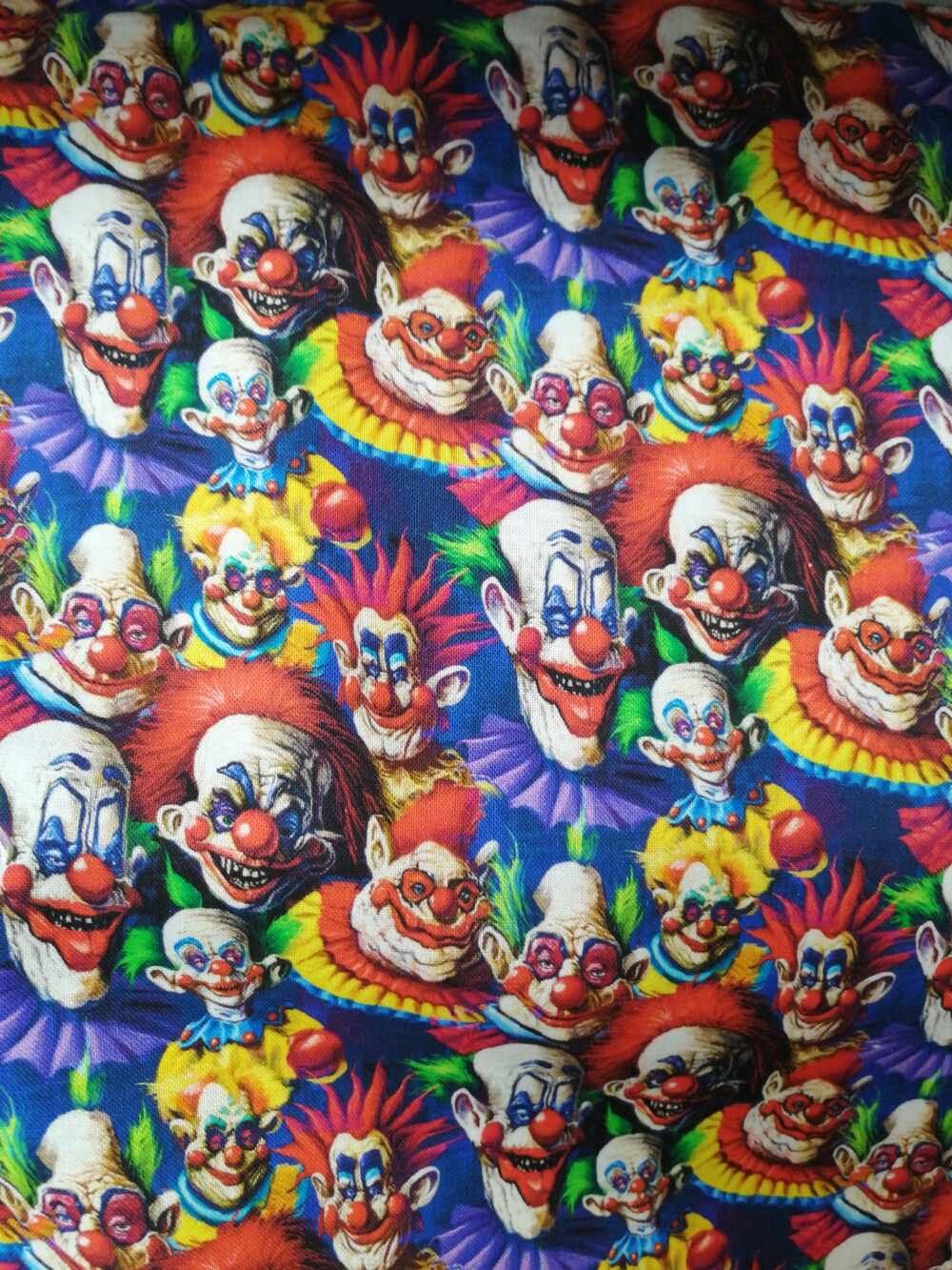 Killer Clowns cotton fabric by the Half Metre