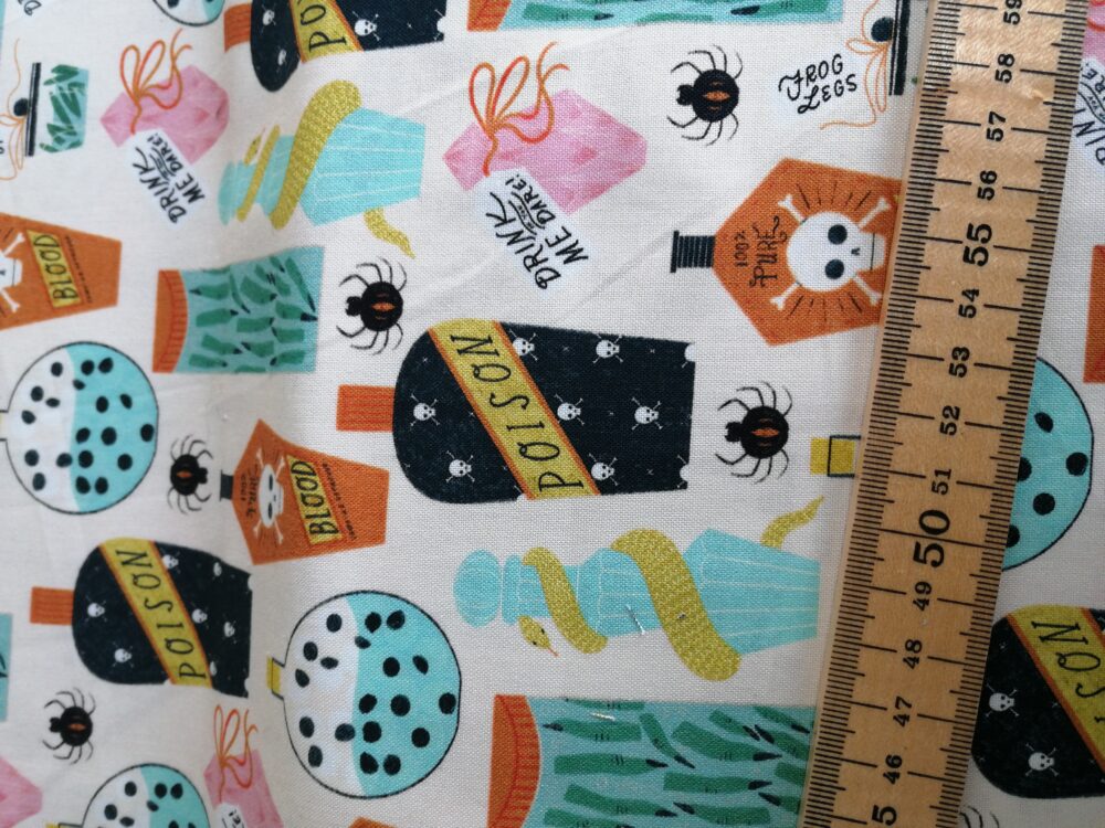 Poison bottles fat quarter cotton fabric - Image 2