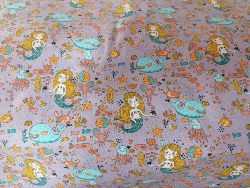 Mermaid cotton jersey fabric