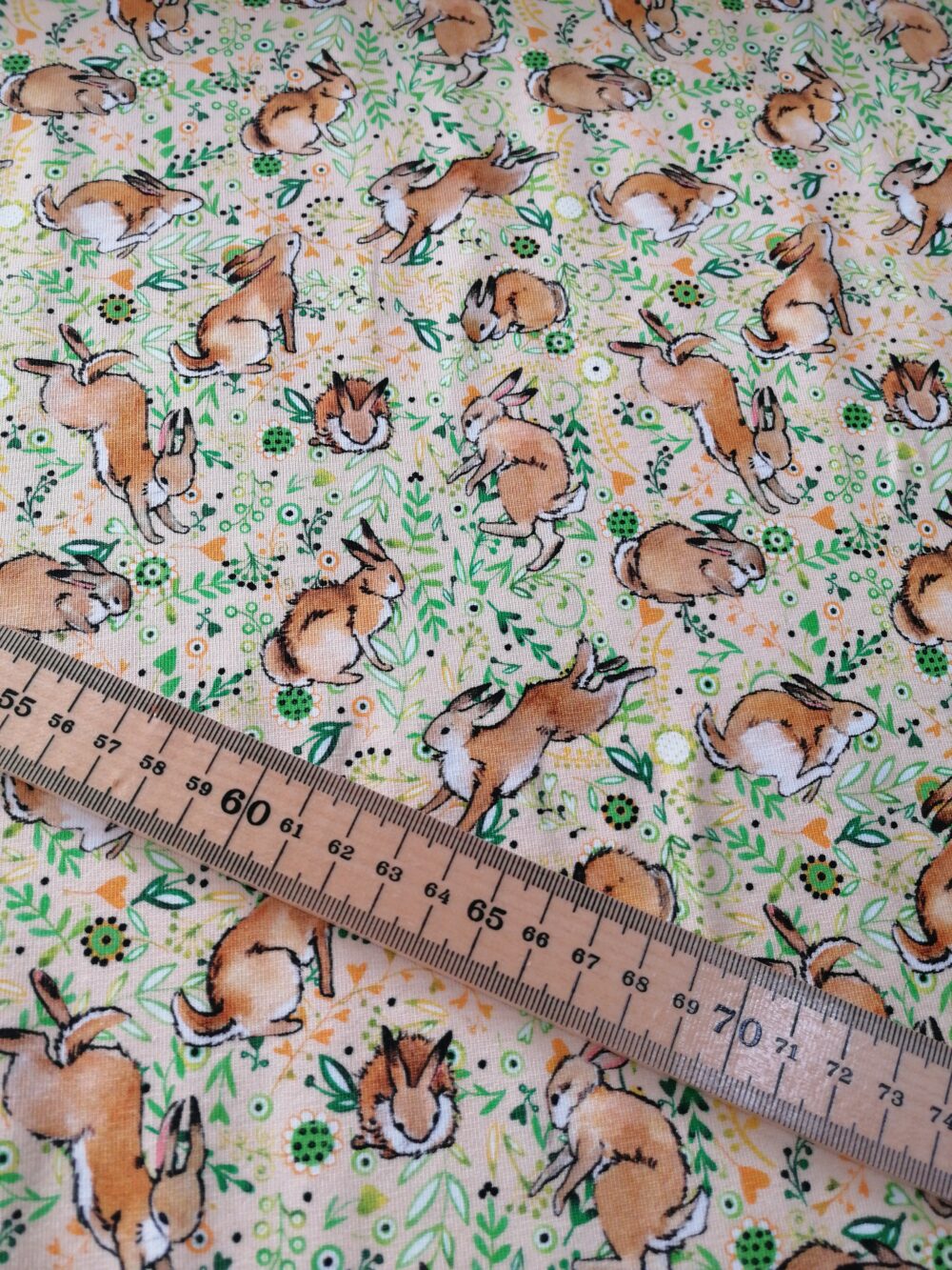 Spring Rabbit cotton jersey fabric - Image 3