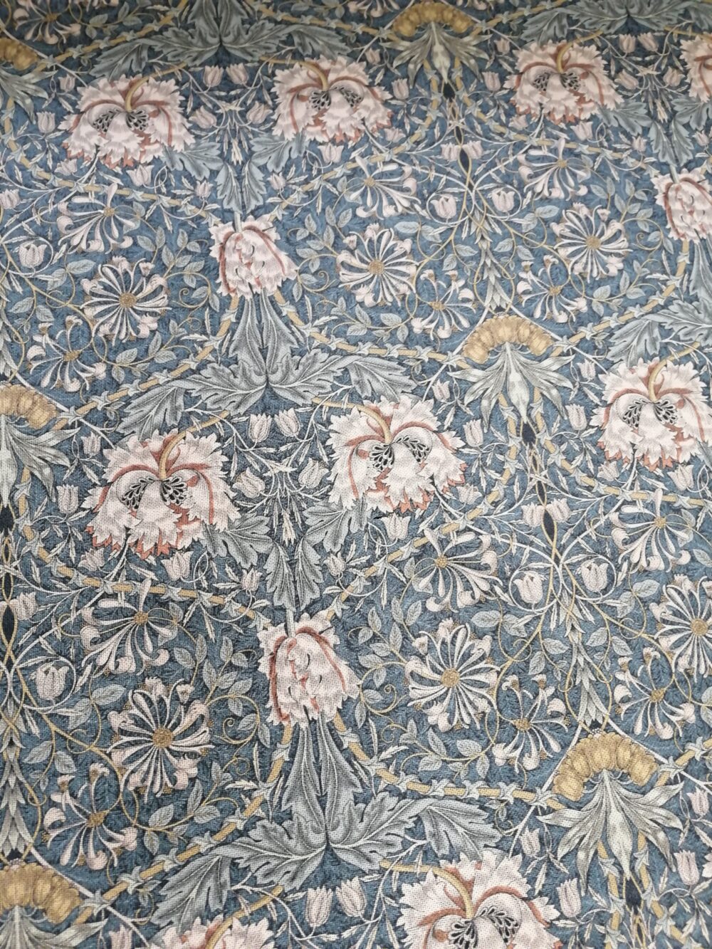 William Morris Furnishing Fabric Honeysuckle Steel