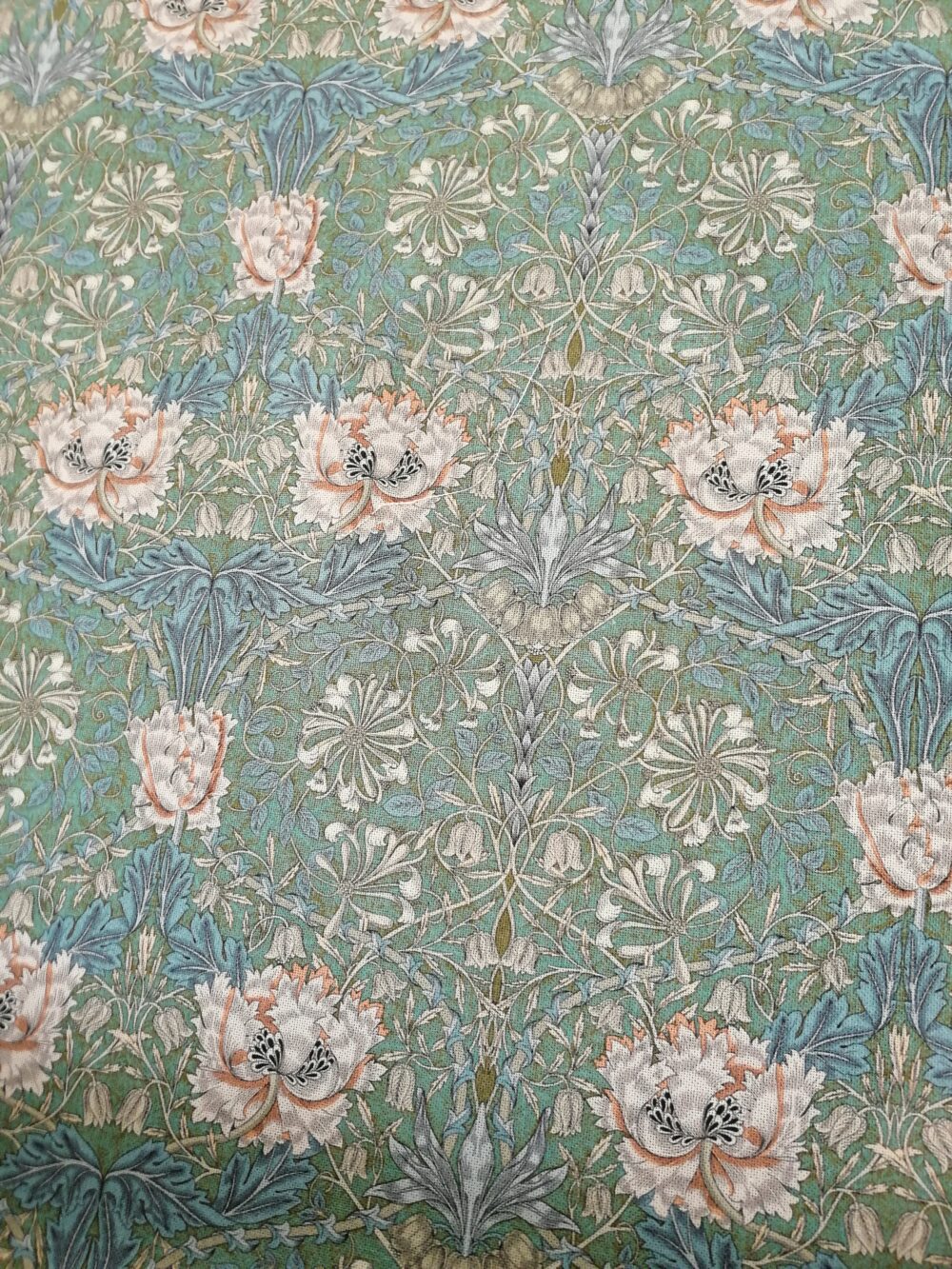 William Morris Furnishing Fabric Honeysuckle Seaspray