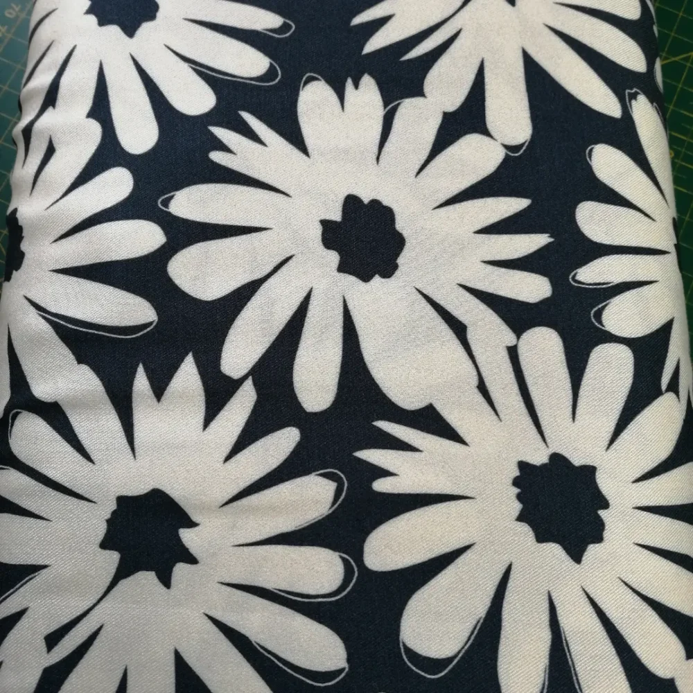 Daisy on Navy viscose twill