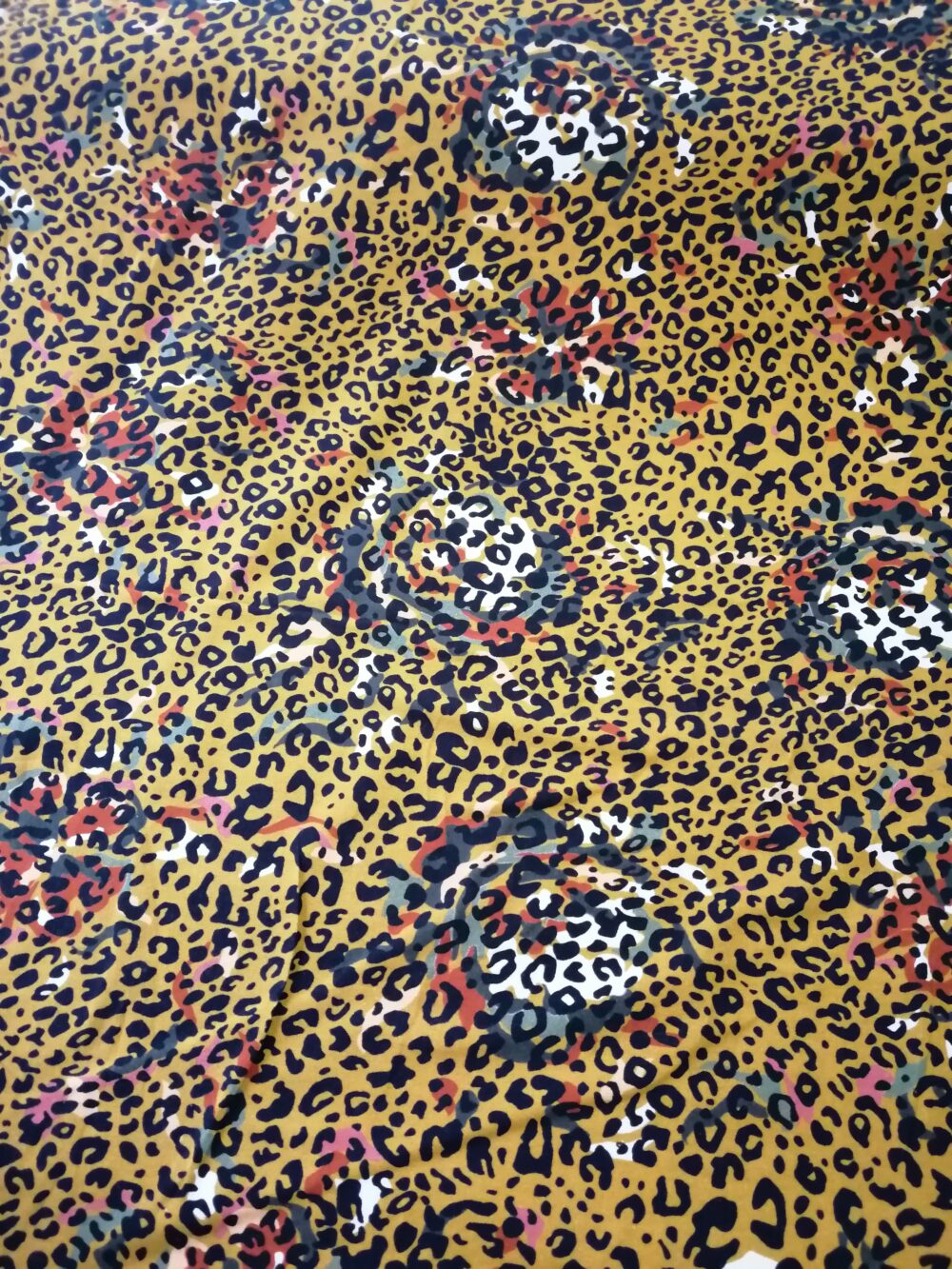 Leopard print jersey fabric