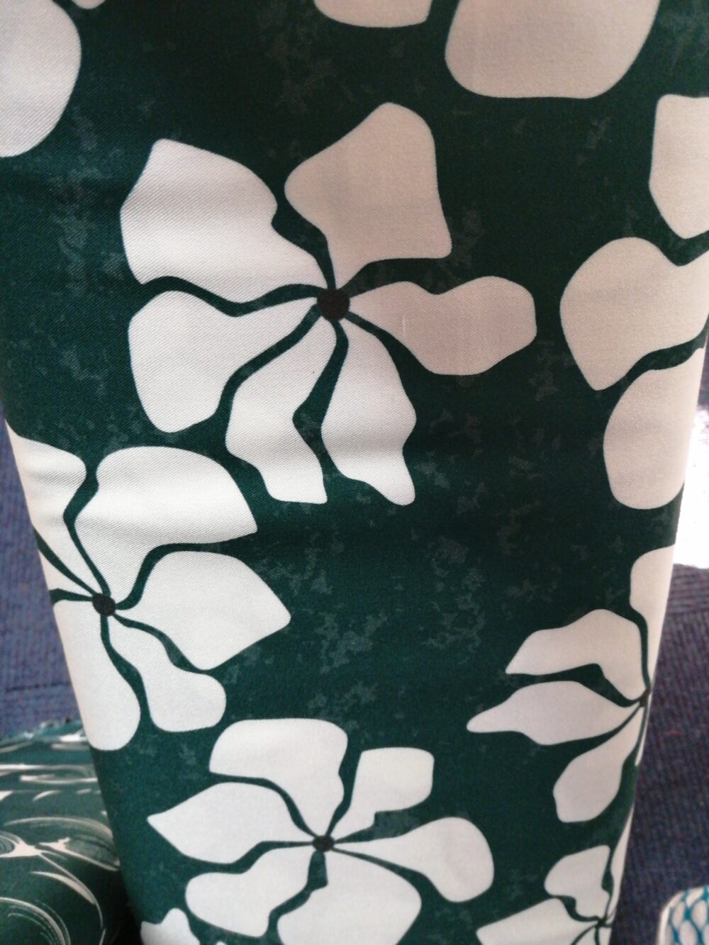 Flower on teal viscose Twill